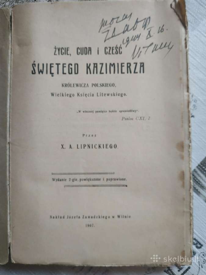 1907 m. knyga Švento Kazimiero gyvenimas - nuotraukos Nr. 2