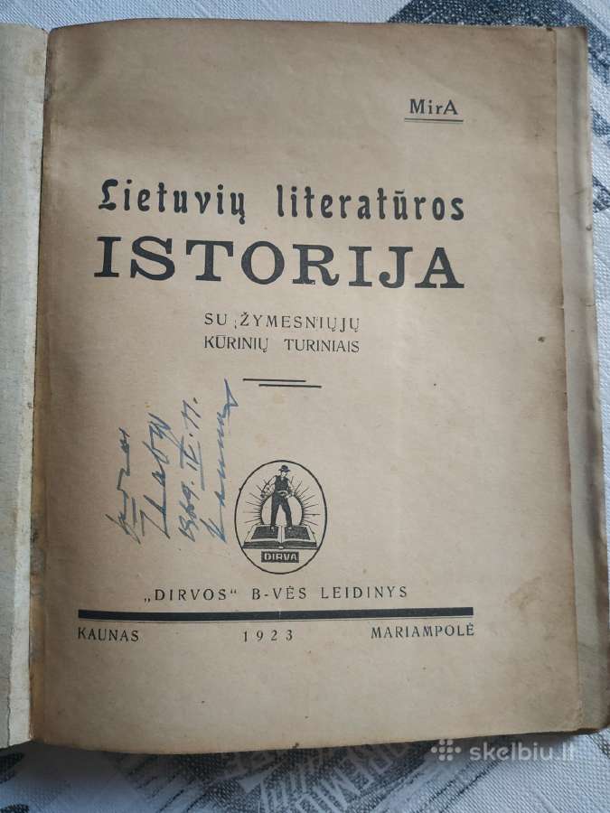 1923 m. Lietuvių literatūros istorija - nuotraukos Nr. 2
