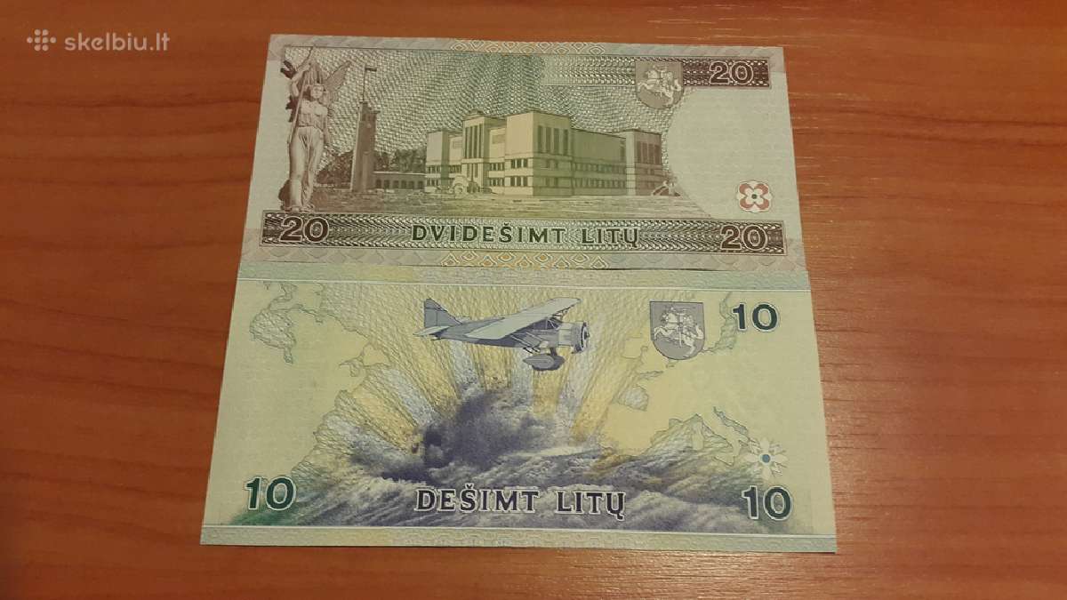 1997 m.10 ir 20 lt Unc - nuotraukos Nr. 2
