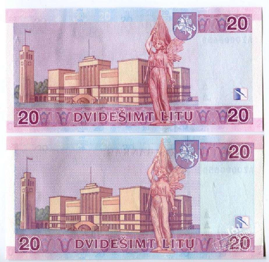 2001/2007m 20 litų – Az Replacement + vienodi nr. - nuotraukos Nr. 2
