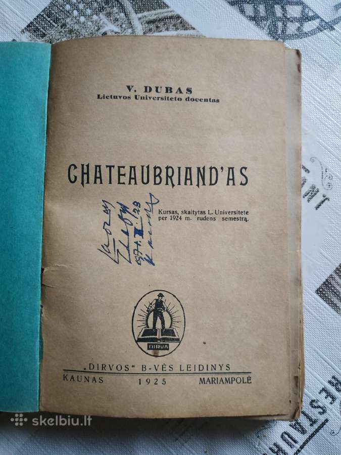1925 m. knyga "Chateaubriandas" - nuotraukos Nr. 2