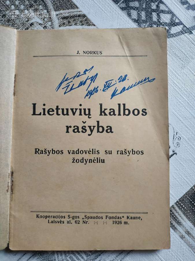 1926 m. Lietuvių kalbos rašyba - nuotraukos Nr. 2