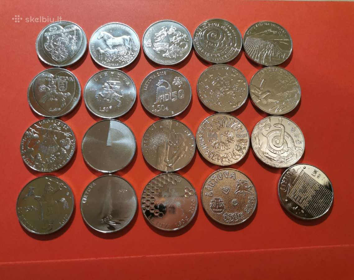 Lietuva 1.50 € monetos ir sidabrines