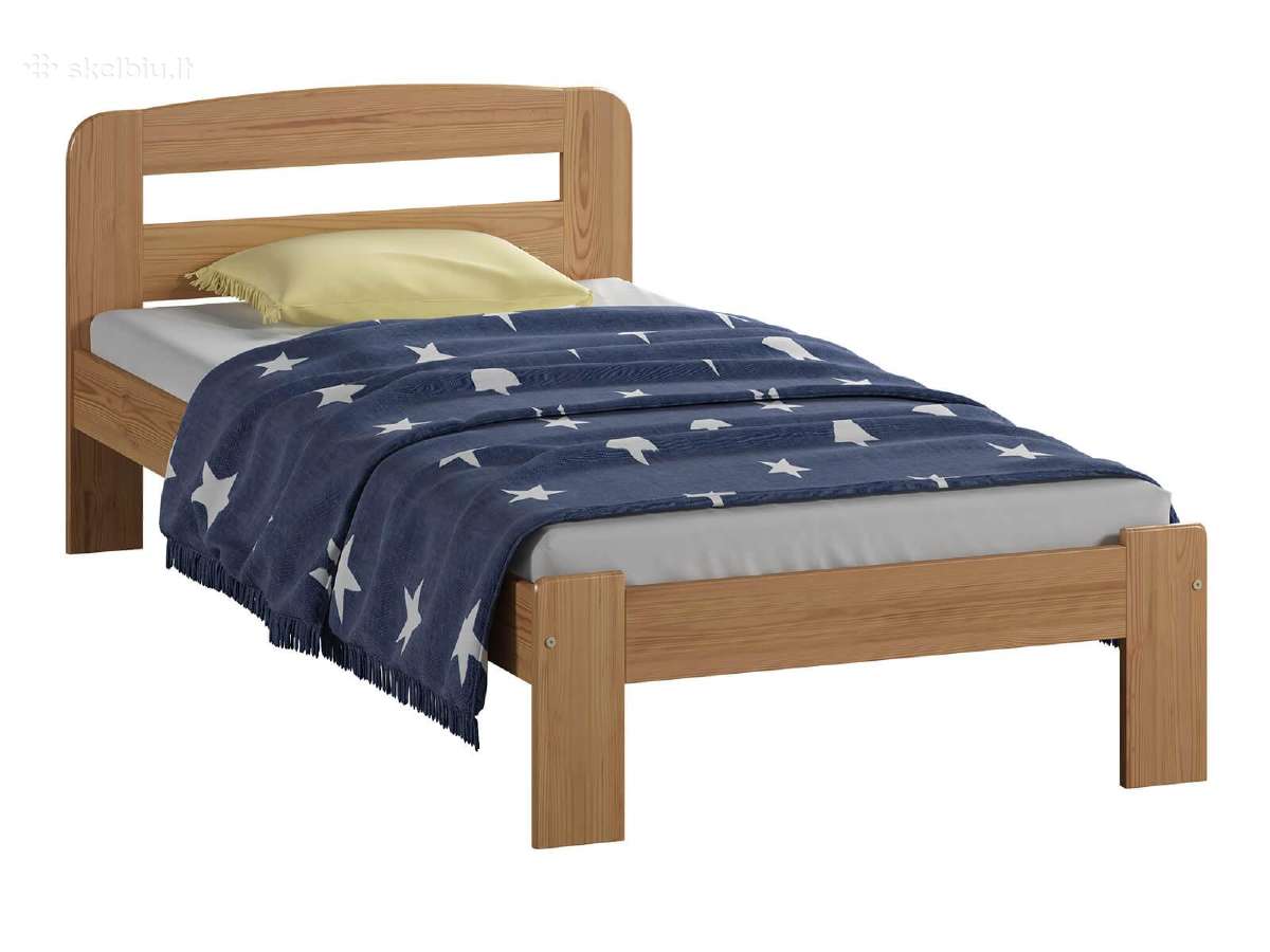Nauja medinė lova 90x200 tik 105€ - nuotraukos Nr. 2