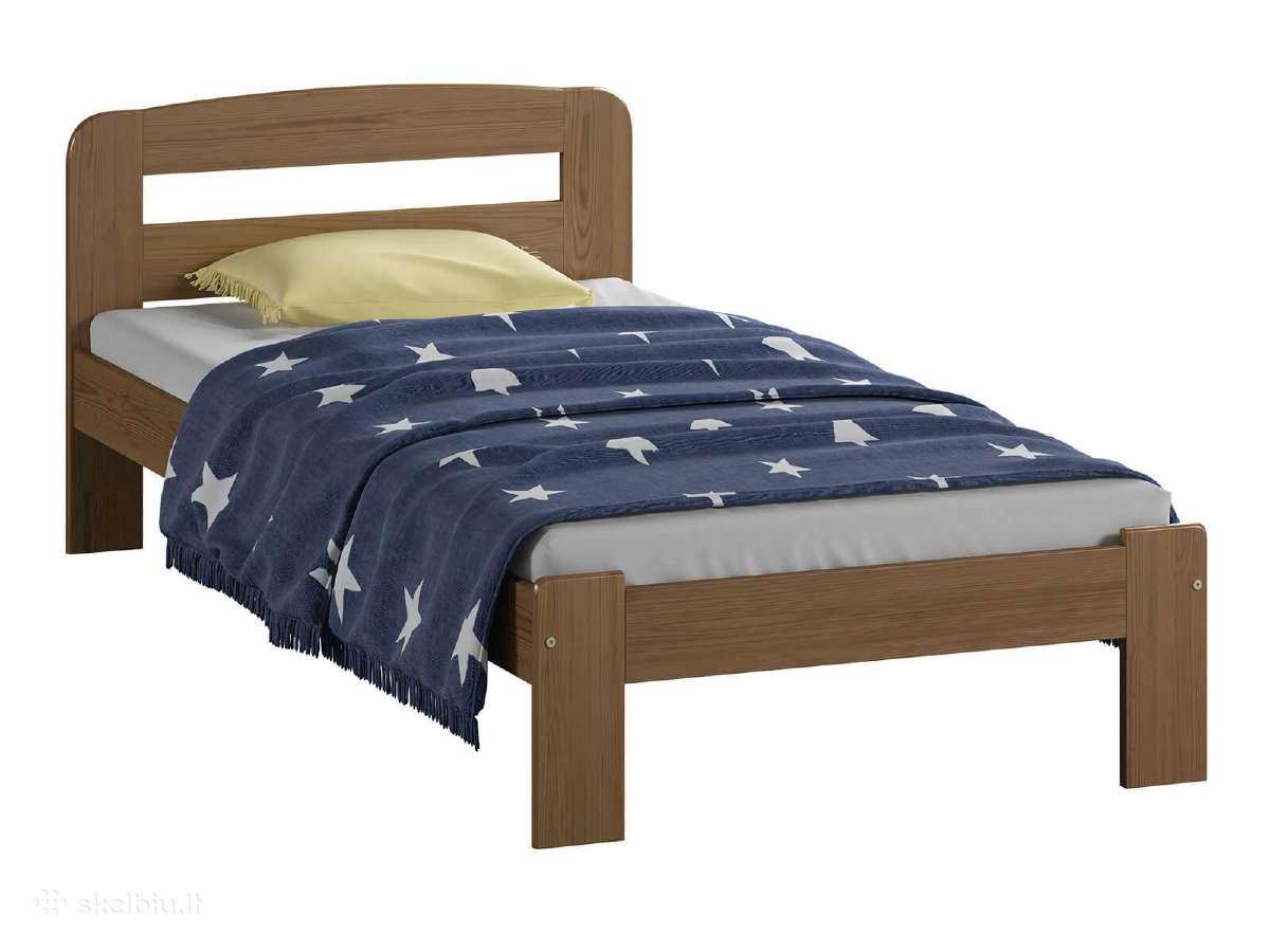 Nauja medinė lova 90x200 tik 105€ - nuotraukos Nr. 3
