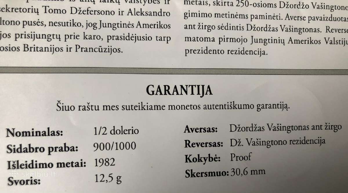 Kolekcinė sidabrinė Amerikos dolerio moneta. - nuotraukos Nr. 2