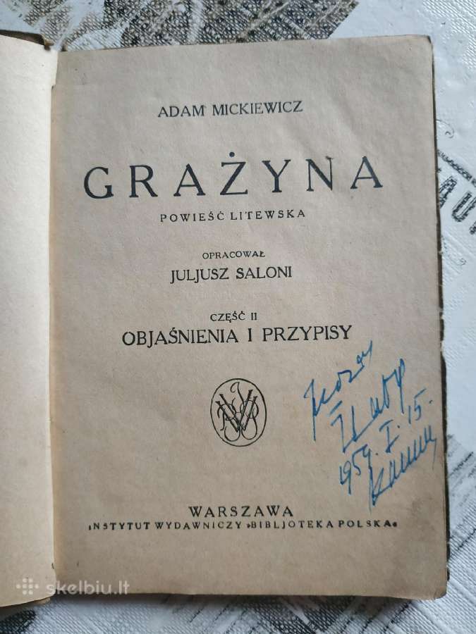 1908 m. knyga Adomo Mickevičiaus "Gražyna" - nuotraukos Nr. 2