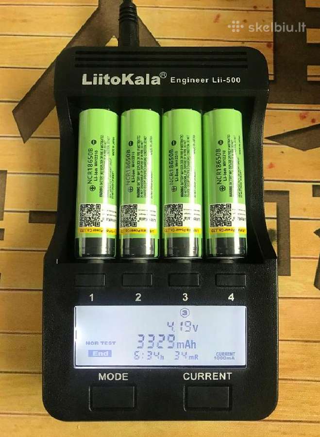 Pakraunamos baterijos Liitokala 18650 3.7v 3400mah