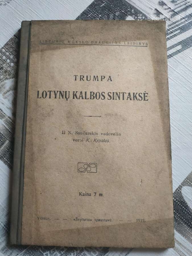 1919 m. Trumpa lotynų kalbos sintaksė