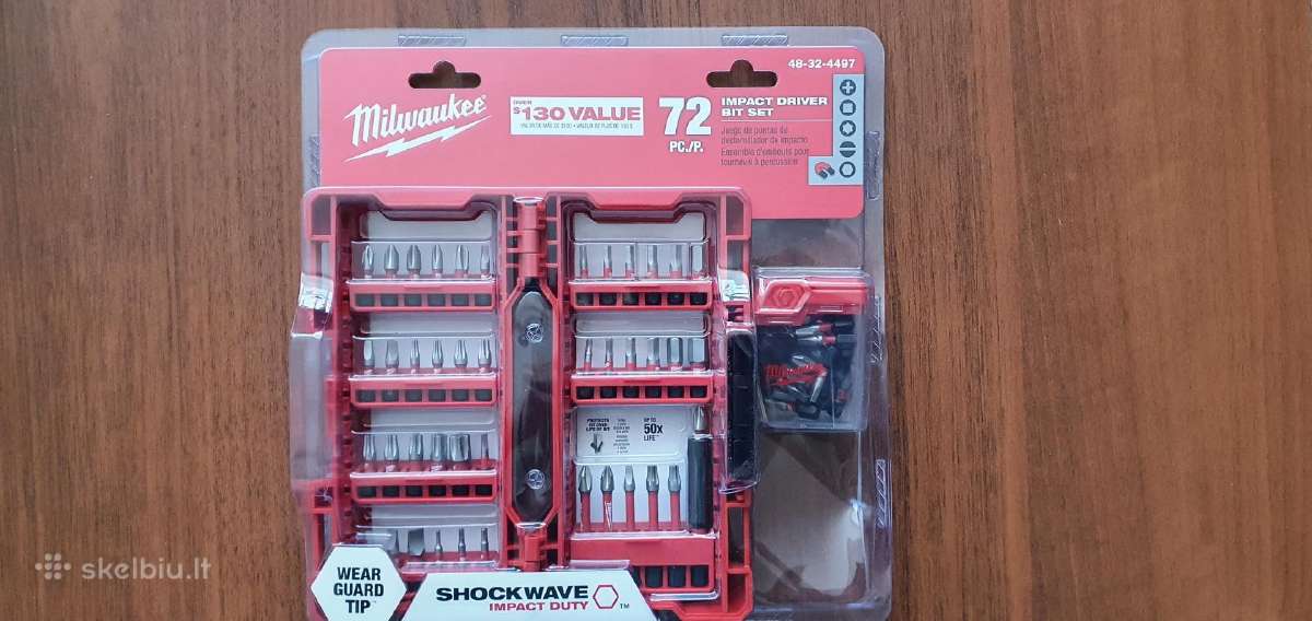 Milwaukee shockwave 72 smūginių galvučių rinkinys