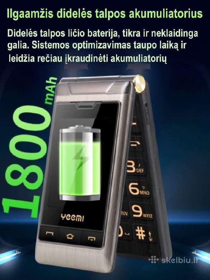 Telefonas Yeemi atverčiamas, su laikrodžiu - nuotraukos Nr. 24