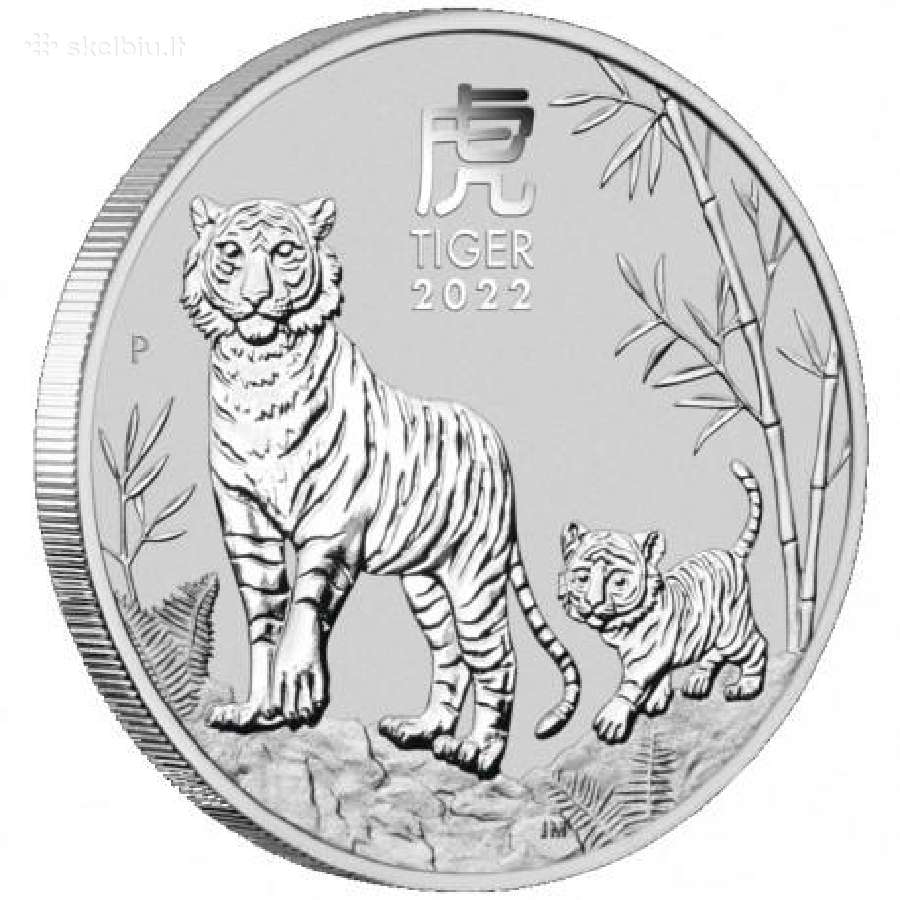 Sidabrinės Tigro (Tiger) metų -2022 -monetos - nuotraukos Nr. 2