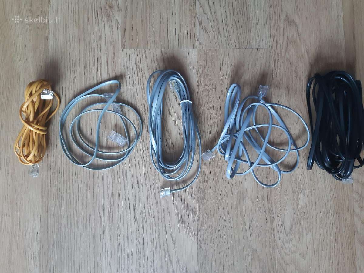 Pigiai nauji telefono laidai, dėžutės, jungtukai