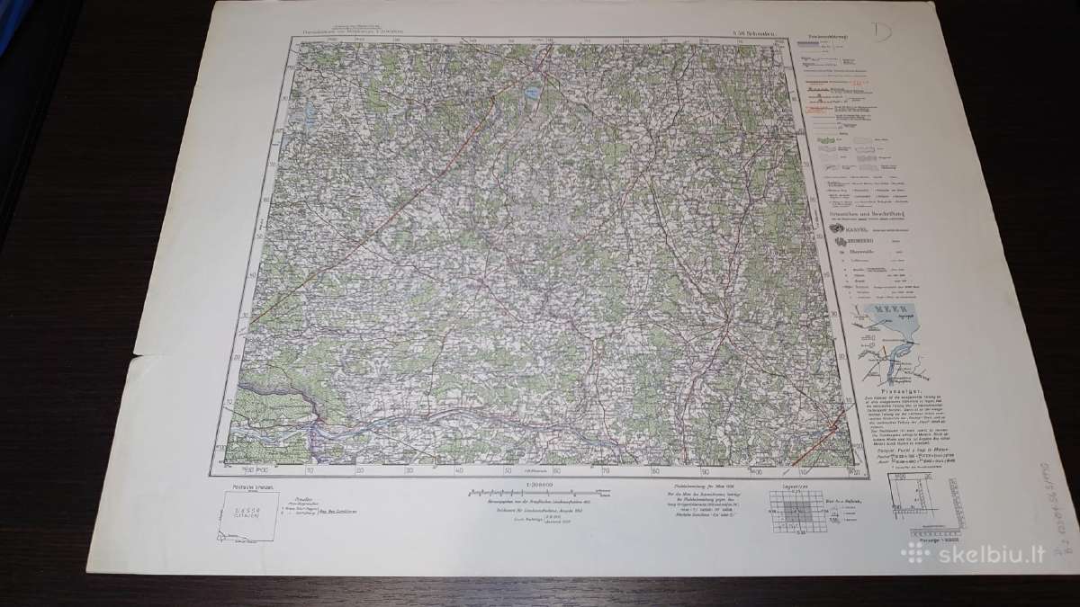 Lietuvos dalies žemių 1940 m. žemėlapis