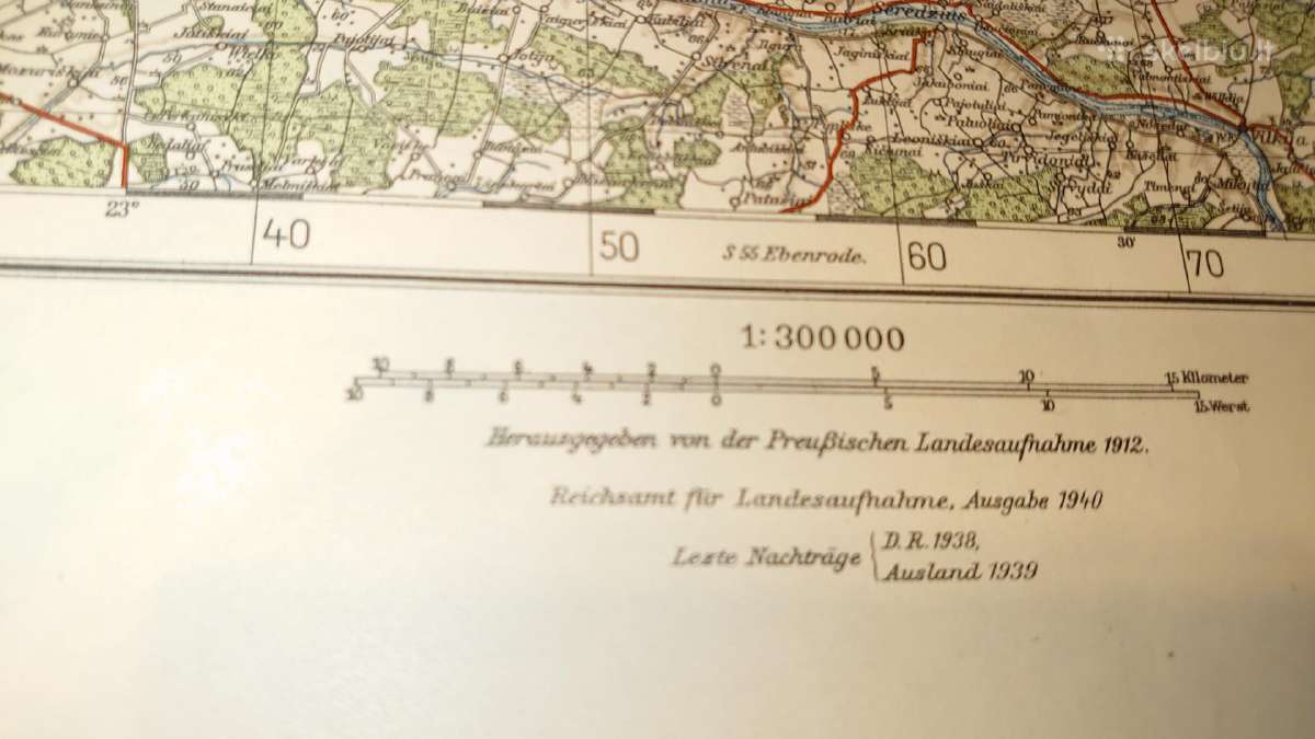 Lietuvos dalies žemių 1940 m. žemėlapis - nuotraukos Nr. 4