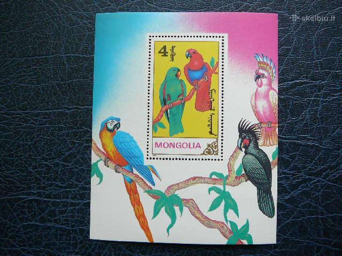 Papugos Pauksciai Mongolija 1990 Mnh mng2189