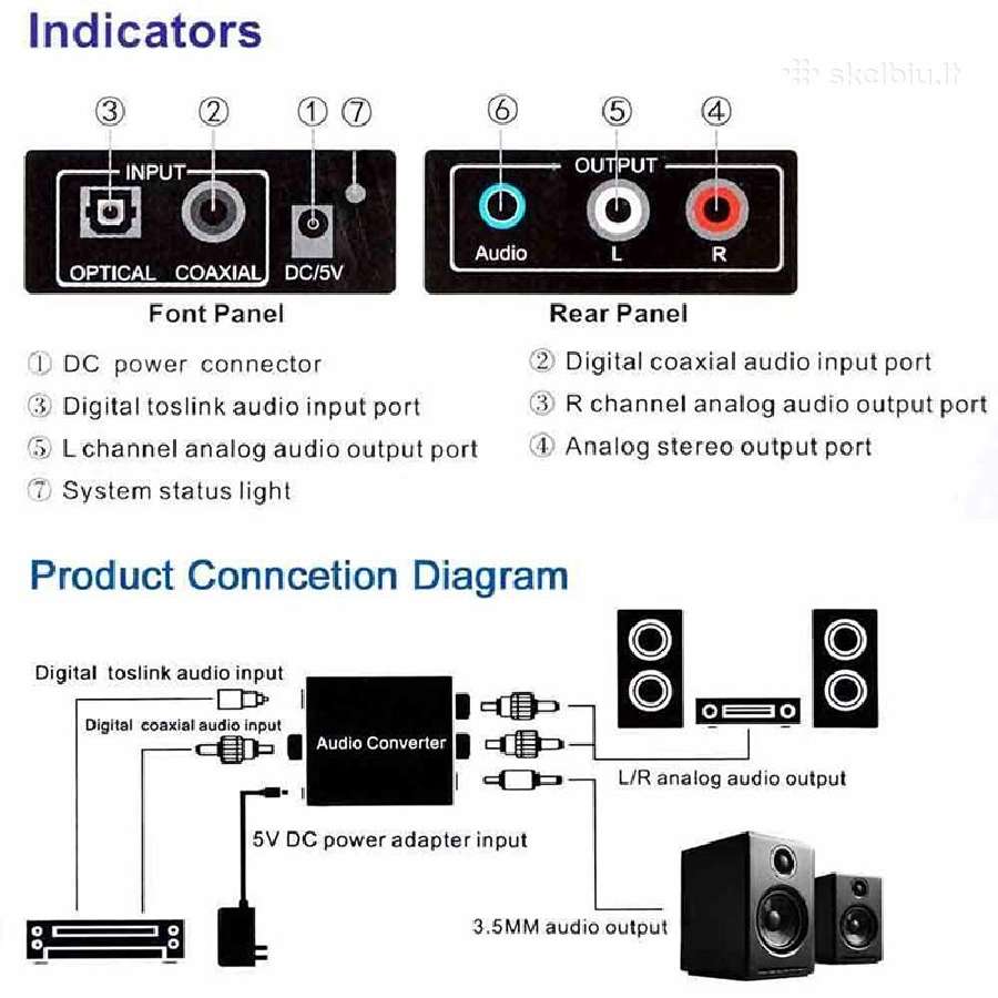 Spdif (Coax, Toslink) į analoginį garsą keitiklis - nuotraukos Nr. 8