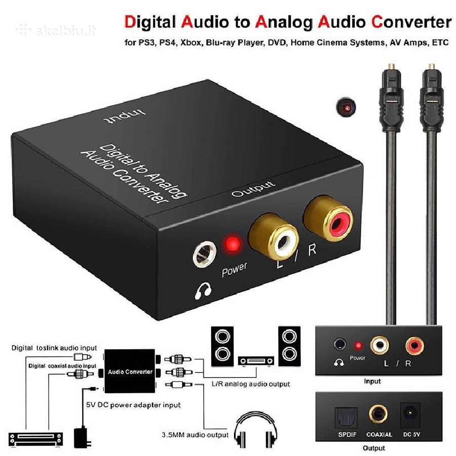 Spdif (Coax, Toslink) į analoginį garsą keitiklis