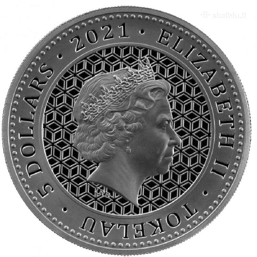 Tokelau 2021 Bulius ir lokys Ag999.9 1oz - nuotraukos Nr. 4