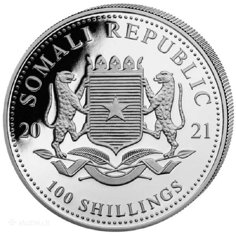 Somalis 2021 Drambliu serija Ag999 1oz - nuotraukos Nr. 3