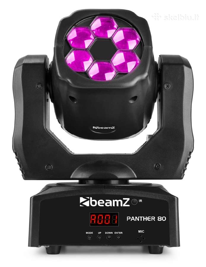 Beamz Panther 80 LED Moving Head with rotating len - nuotraukos Nr. 2