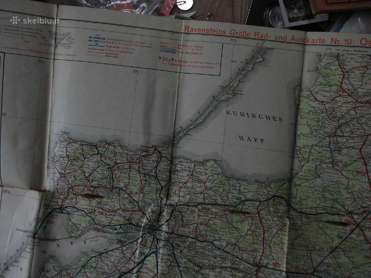 1941 m. automobilių kelių žemėlapis Rytprūsiai - nuotraukos Nr. 3