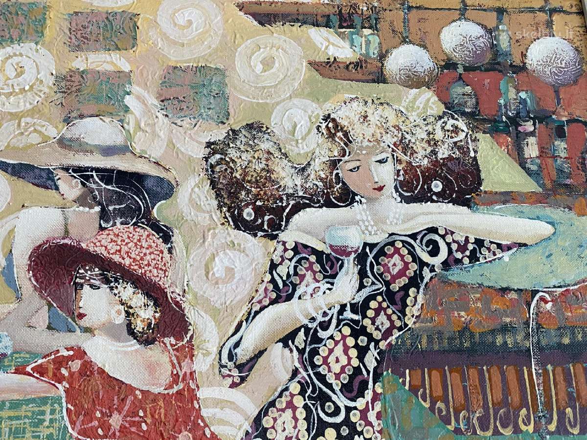 Paveikslas „Damų salonas“, Art Deco stilistika - nuotraukos Nr. 5