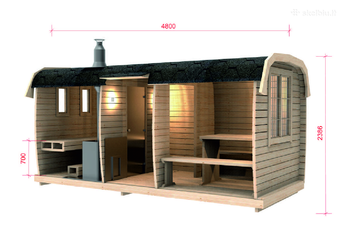 Lauko pirtis - sauna su priešpirčiu 4,8m - nuotraukos Nr. 2