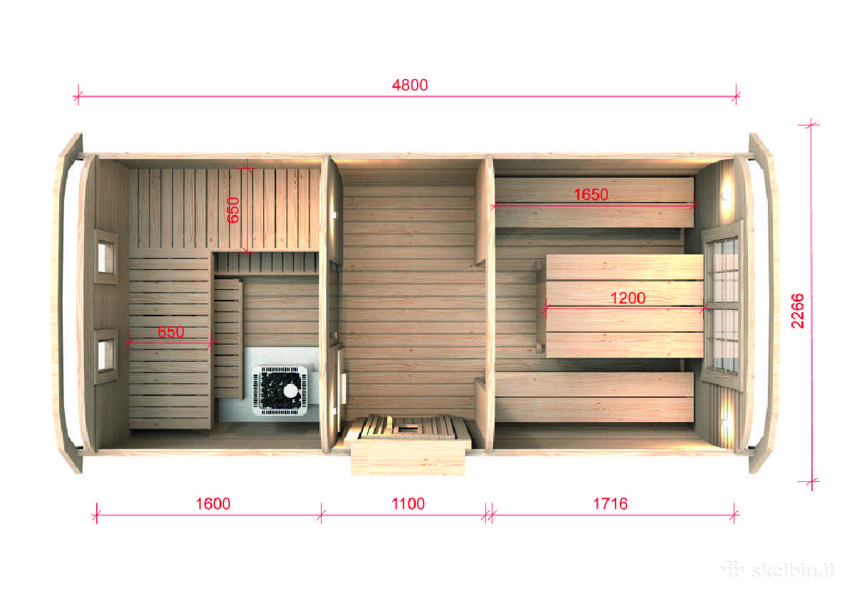 Lauko pirtis - sauna su priešpirčiu 4,8m - nuotraukos Nr. 3