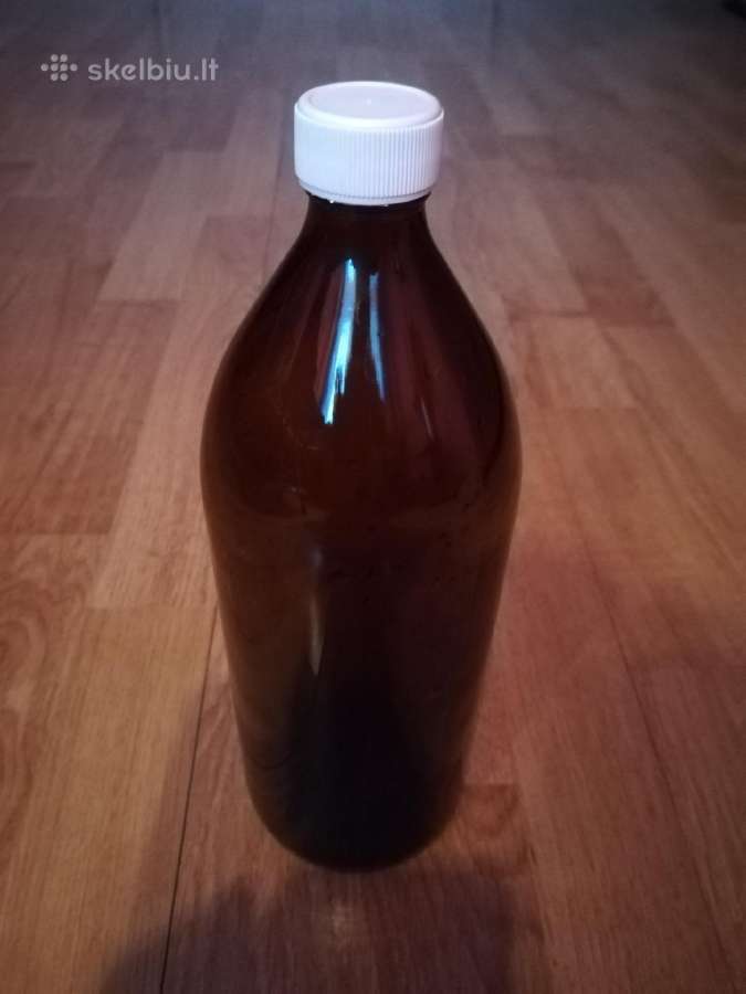 Rudo stiklo butelis skysčiams, 1l - nuotraukos Nr. 2