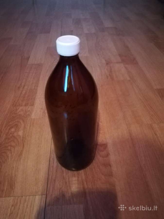 Rudo stiklo butelis skysčiams, 1l