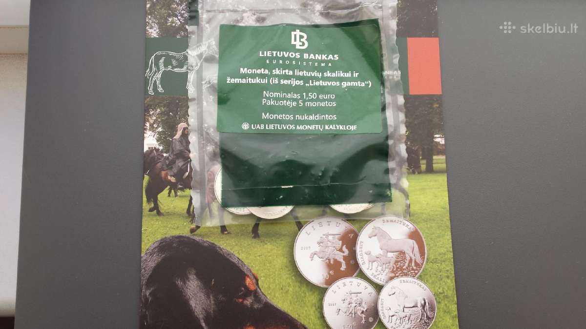 1,5 Euro Skalikui ir žemaitukui 2017 m. 5 vnt.