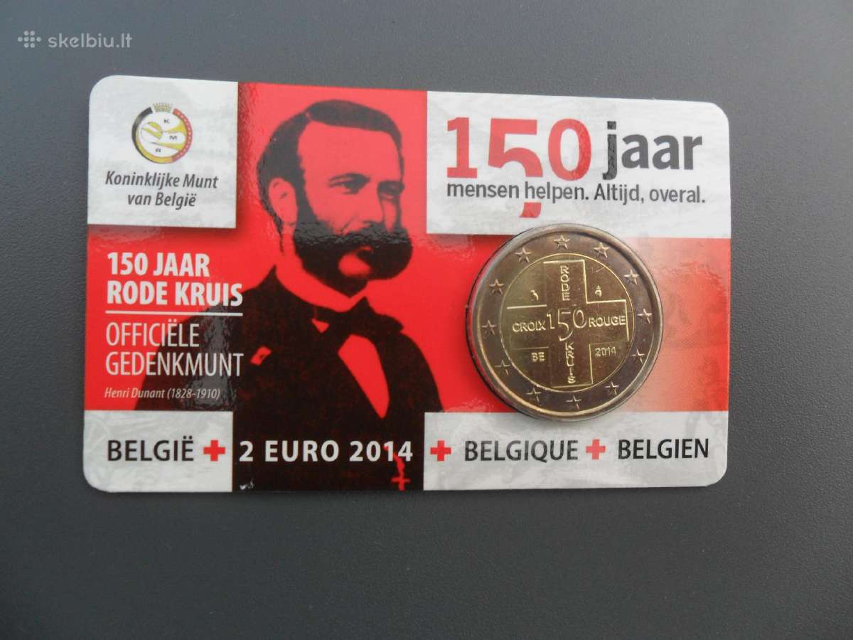 2 eurai Belgija 2014 kortelė