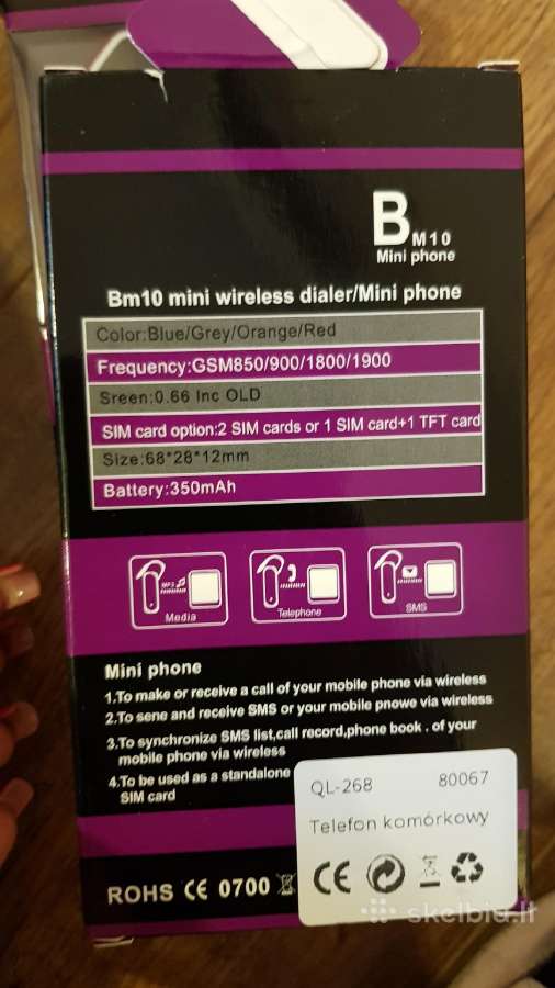 Naujas mini telefonas,telefoniukai Bm10, Bm30 - nuotraukos Nr. 17