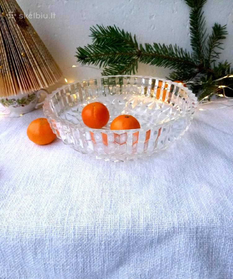 Krištolinis, vintažinis dubuo