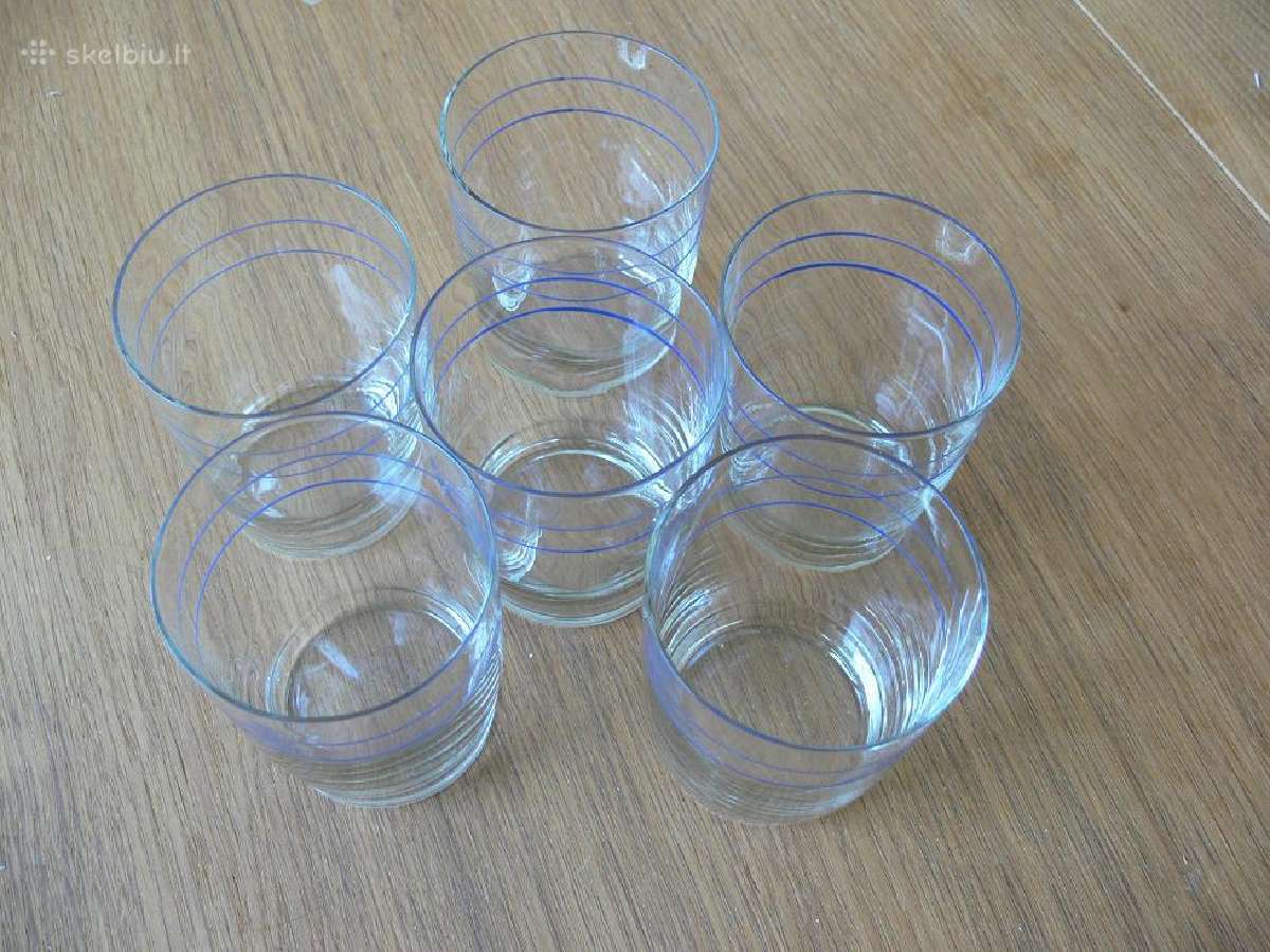 6 Stikliukai - Stiklinaitės Su Mėlynais Dryžiukais - nuotraukos Nr. 2