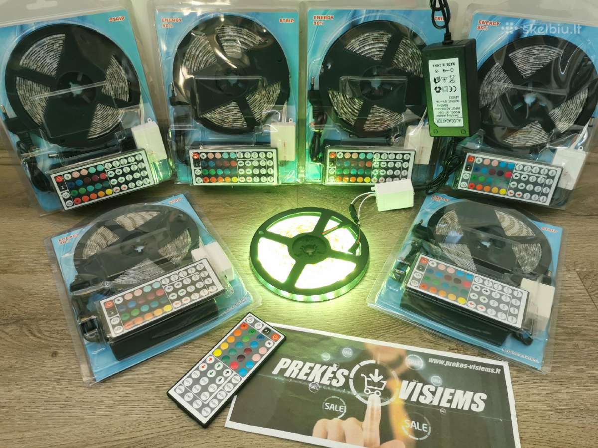 LED juosta 5m atspari drėgmei Rgb su valdymo pultu - nuotraukos Nr. 4