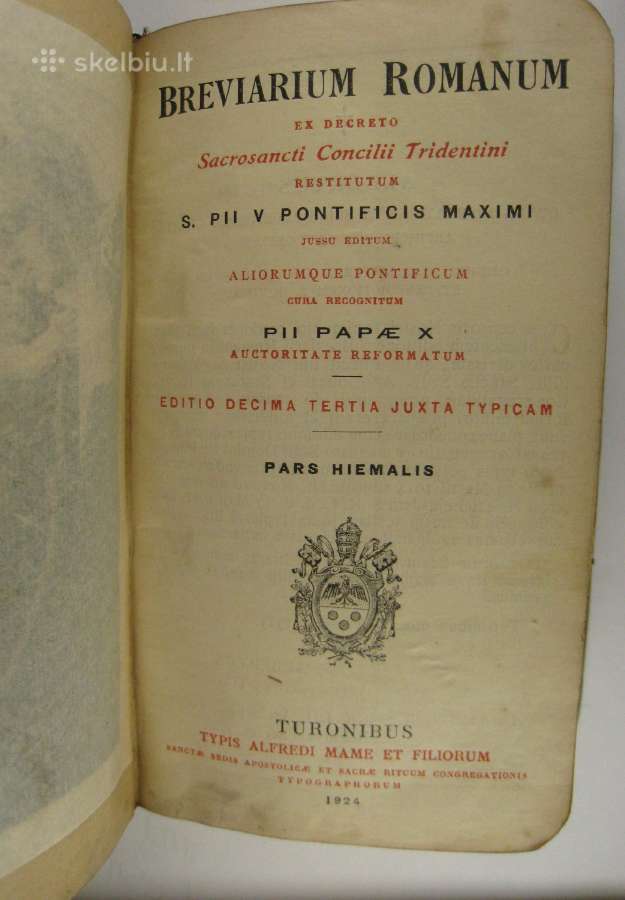 Breviarium romanum 1924 m.