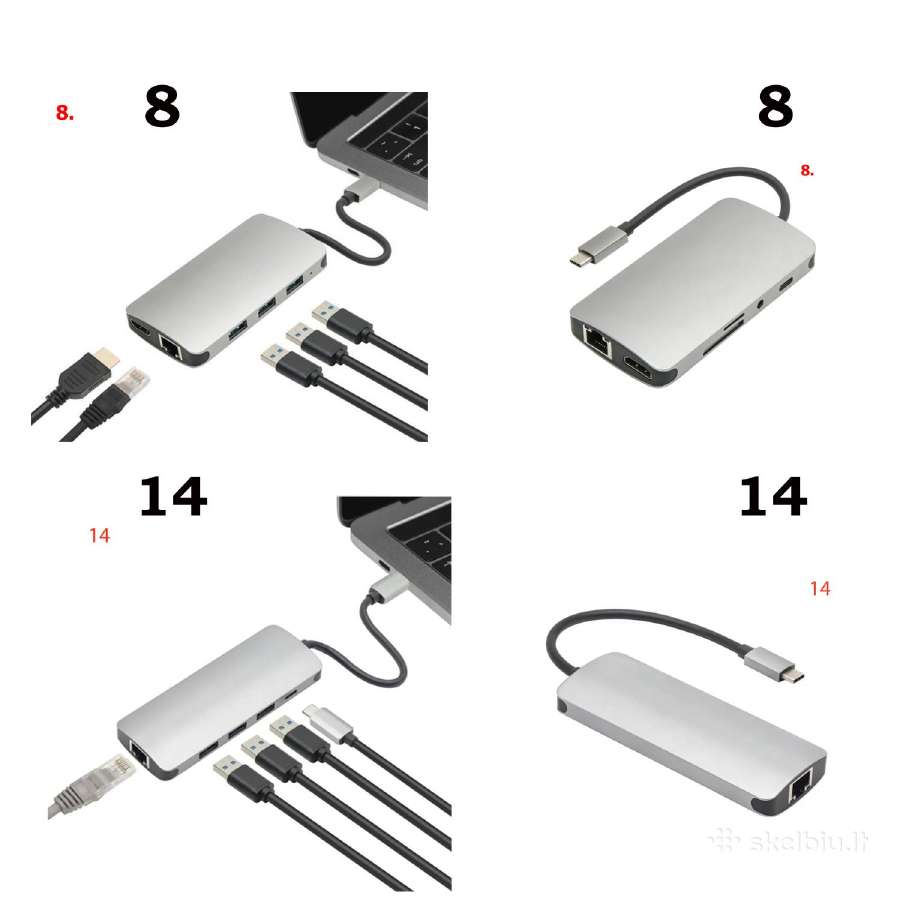 Lightning - Microusb, type-c usb, adapteriai - nuotraukos Nr. 19