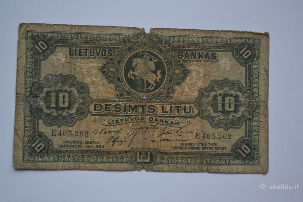 10 litu 1927 m. - nuotraukos Nr. 2