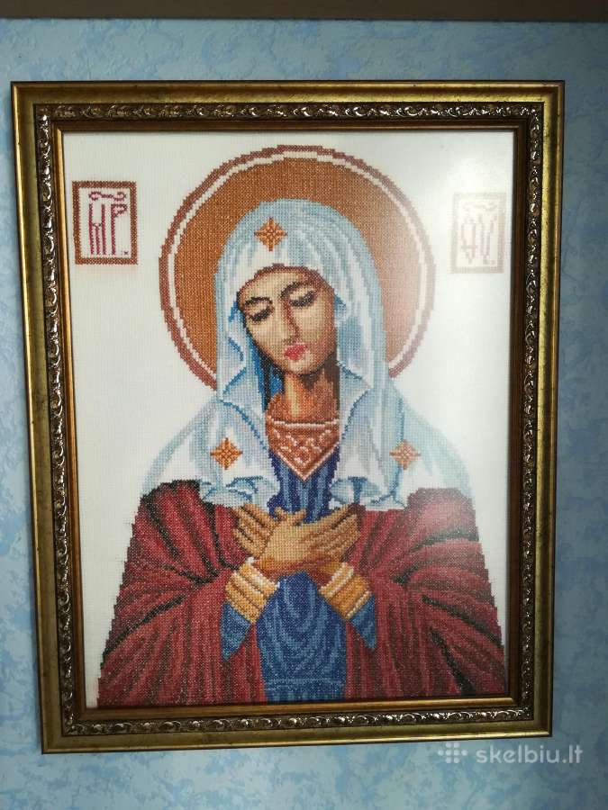 Kryželiu siuvinėtas paveikslas - Ikona