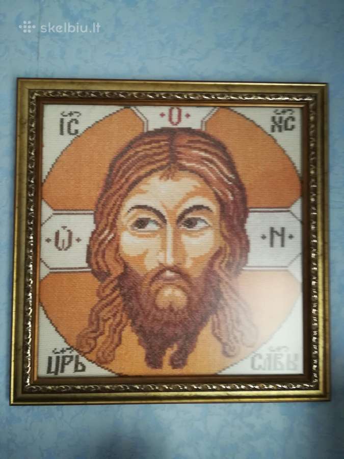 Kryželiu siuvinėtas paveikslas - Ikona