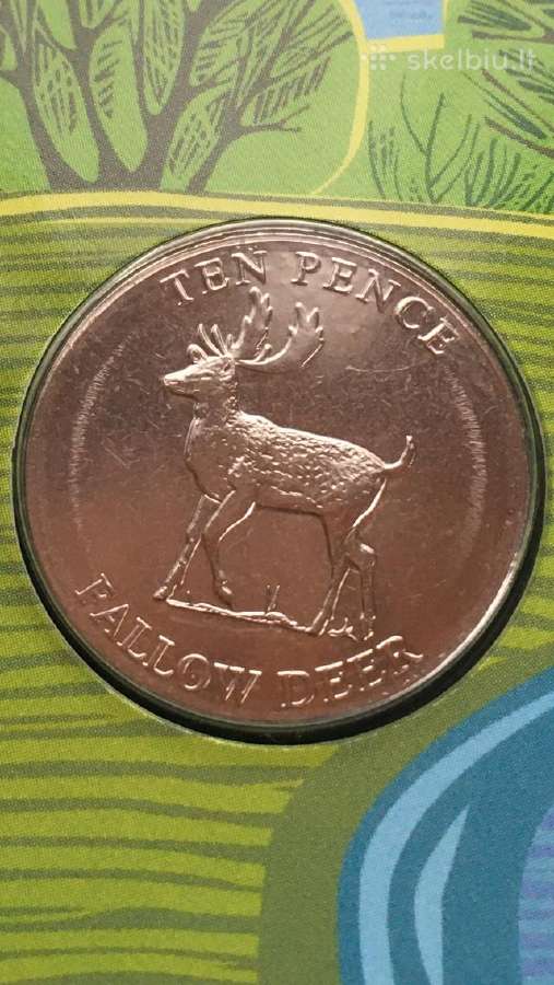 Monetos Guernsey 6 vnt. 2021m. 10 pensu, cu-ni - nuotraukos Nr. 4