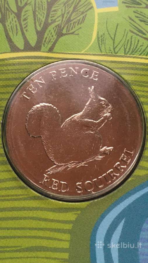 Monetos Guernsey 6 vnt. 2021m. 10 pensu, cu-ni - nuotraukos Nr. 5