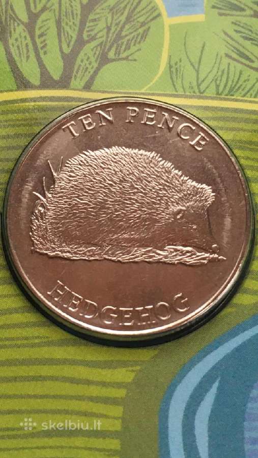 Monetos Guernsey 6 vnt. 2021m. 10 pensu, cu-ni - nuotraukos Nr. 6