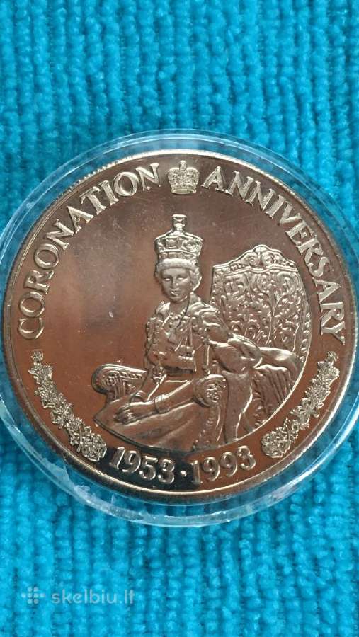 Moneta Turks and Caicos i. 1993m. 5 kronos, cu-ni