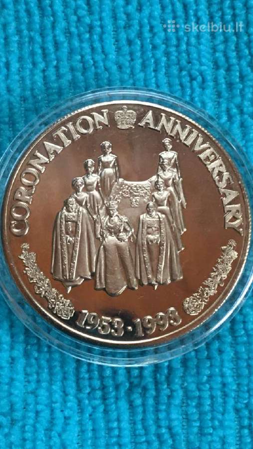Moneta Turks and Caicos i. 1993m. 5 kronos, cu-ni