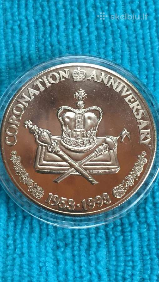 Moneta Turks and Caicos i. 1993m. 5 kronos, cu-ni