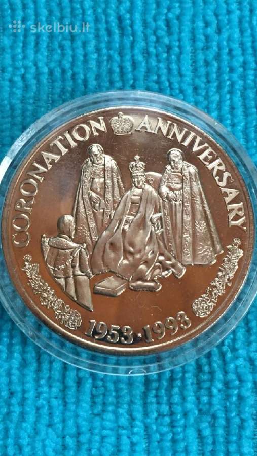 Moneta Turks and Caicos i. 1993m. 5 kronos, cu-ni