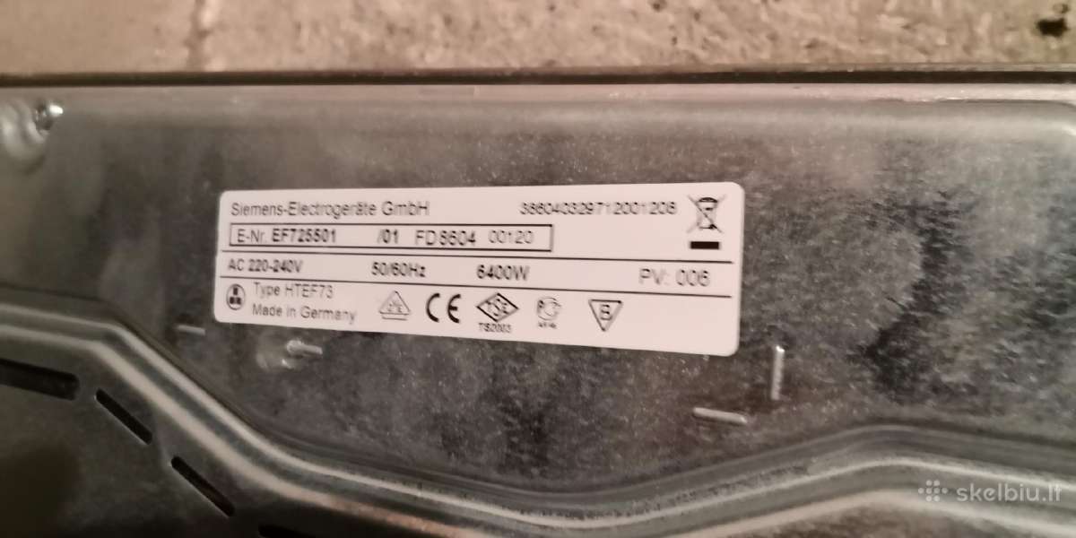 Parduodama naudota Siemens orkaite ir kaitlente - nuotraukos Nr. 6